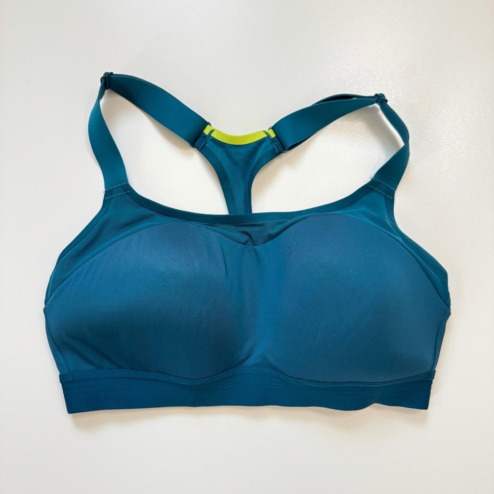 Brooks Dare Sports Bra Teal Blue High Impact Wireless Running 350073 34D